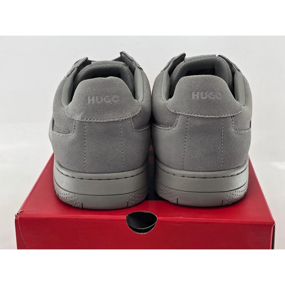 HUGO Hadrian Tenn Suede Sneakers Mens Sz 12-12.5 EU 46 Open Grey Low Top - New